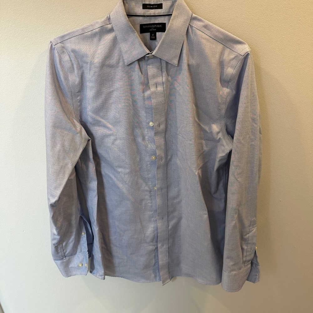 Banana Republic Blue Dress Shirt Slim Fit Design